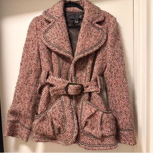 Just Cavalli Pink Tweed Teddy Jacket